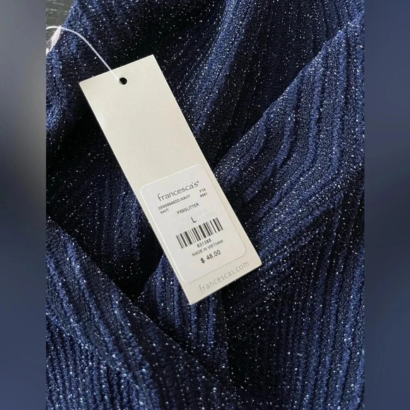 Mi Ami by Francesca’s Navy Blue Glitter Romper Large - Picture 6 of 7